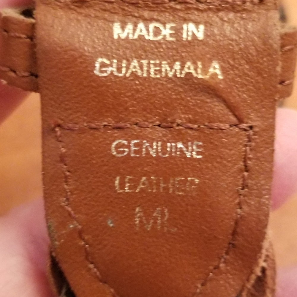 Braided Woven Genuine Leather Belt Size ML 32-34 Brown, Red, Blue 1 Inch Wide - Picture 4 of 5